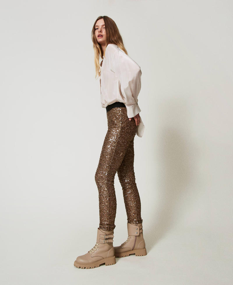 Scee by twin set Leggings MYFO in full paillettes Prezzo basso