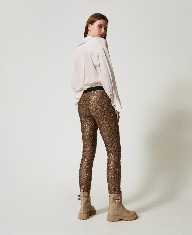 Scee by twin set Leggings MYFO in full paillettes Prezzo basso