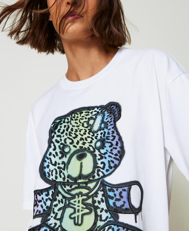 Scee by twin set T-shirt over MYFO con stampa e ricamo Ritorno libero