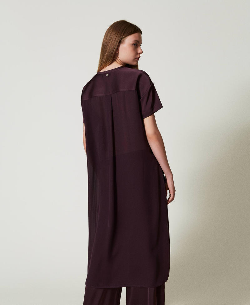 Scee by twin set Blusa asimmetrica in raso e georgette Rilascio limitato