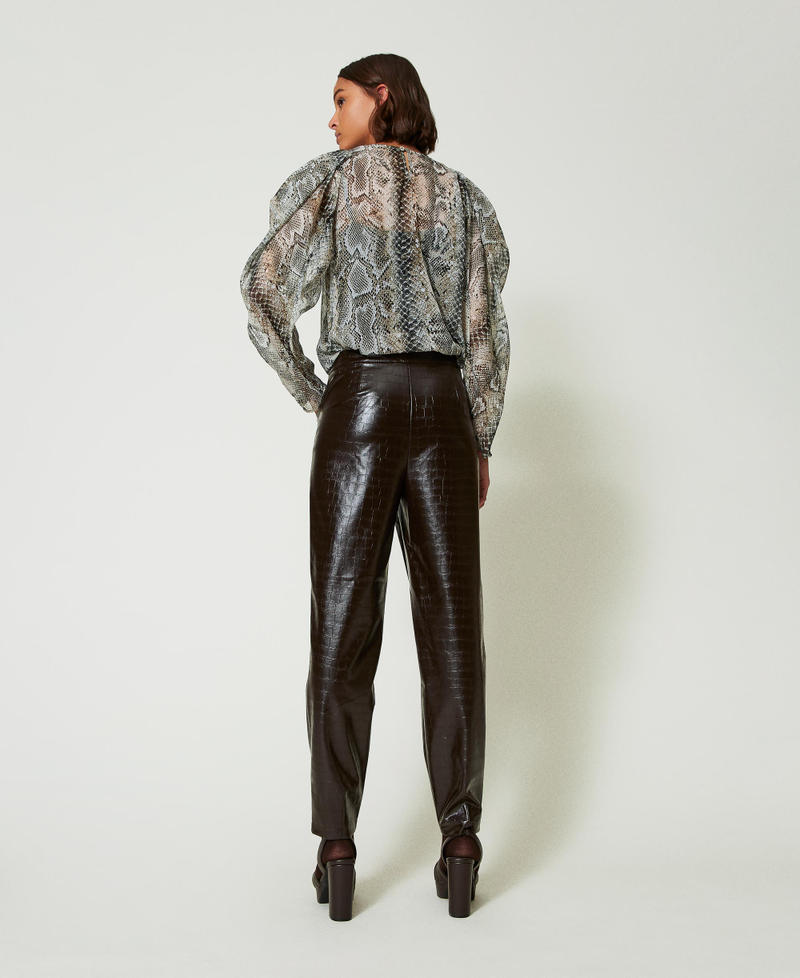 Scee by twin set Pantaloni barrel fit con stampa animalier Ultimi tre giorni