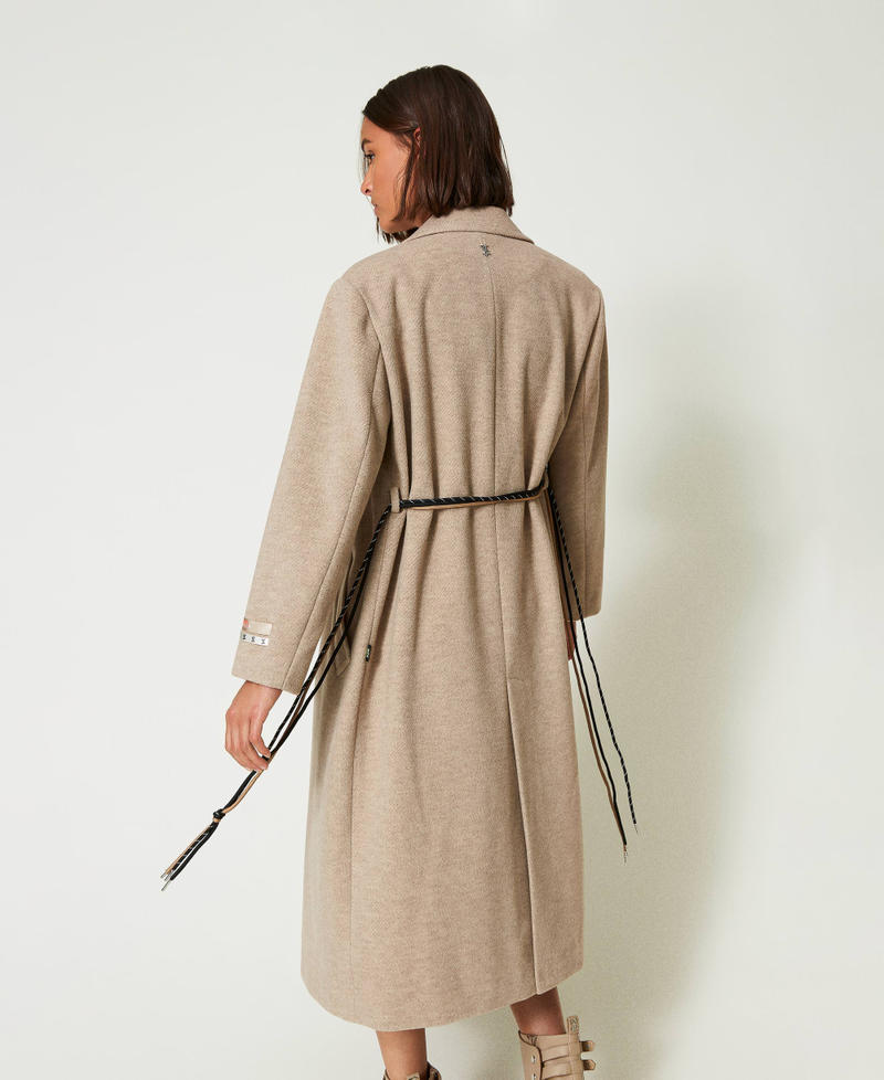 Scee by twin set Cappotto MYFO in panno diagonale Promozione temporanea