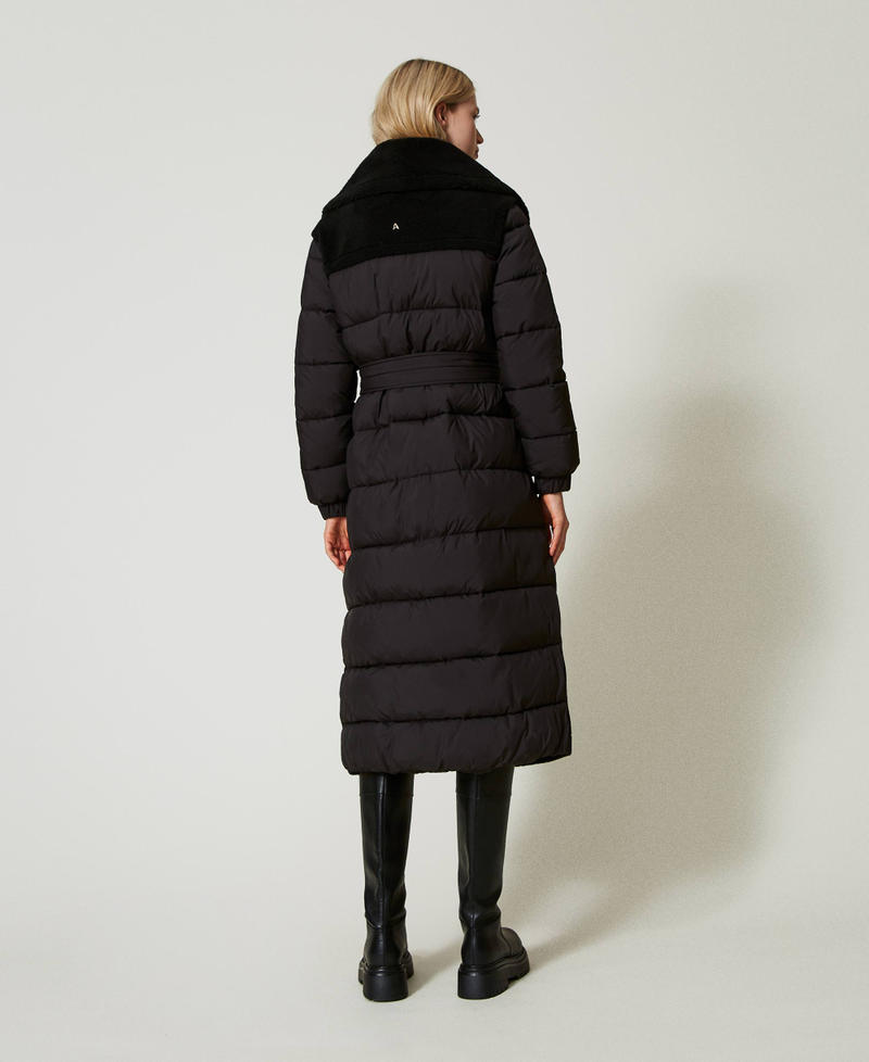 Scee by twin set Cappotto imbottito in faux fur Offerta speciale della fabbrica