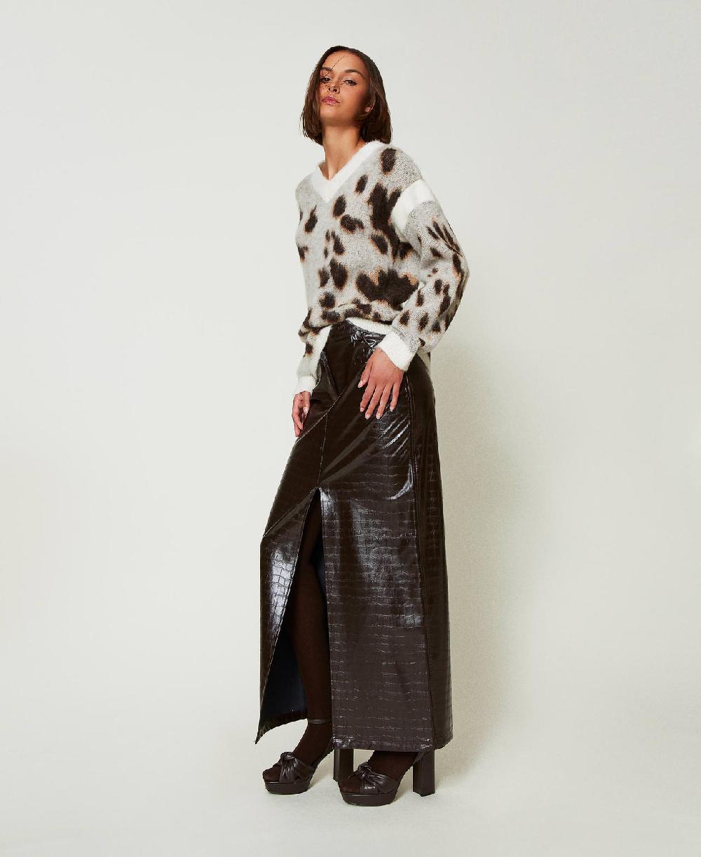 Scee by twin set Gonna lunga con stampa animalier Sostegno trimestrale
