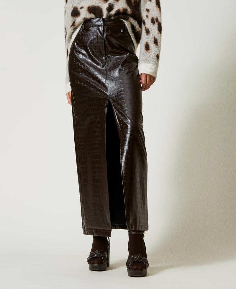 Scee by twin set Gonna lunga con stampa animalier Sostegno trimestrale