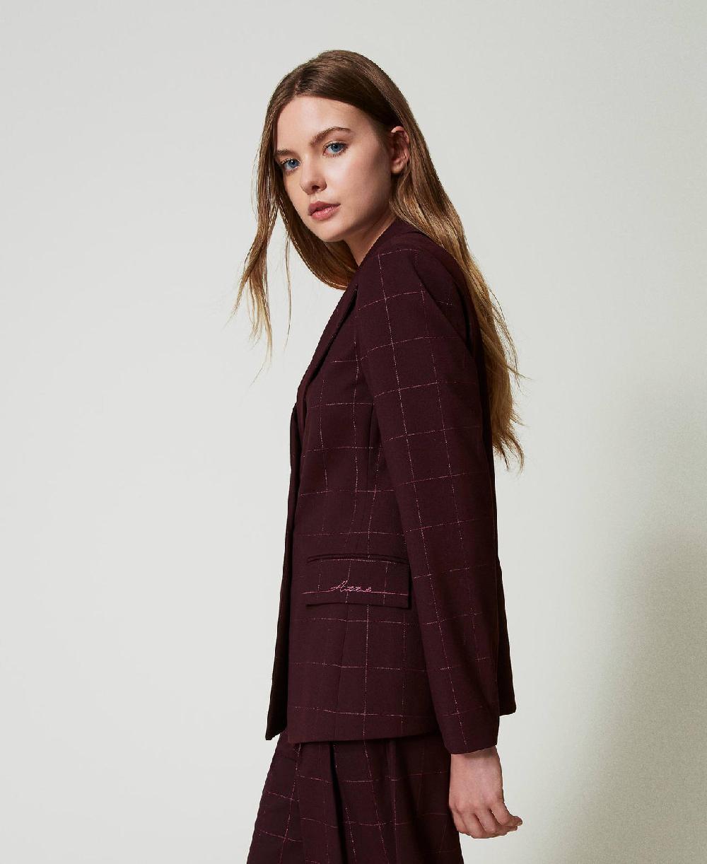 Scee by twin set Giacca blazer check con lurex Fino al 55% di sconto