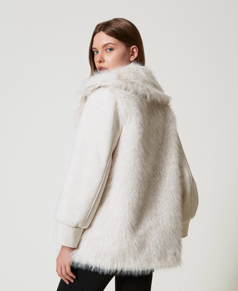 Scee by twin set Cappotto in panno e faux fur Solo un giorno rimasto