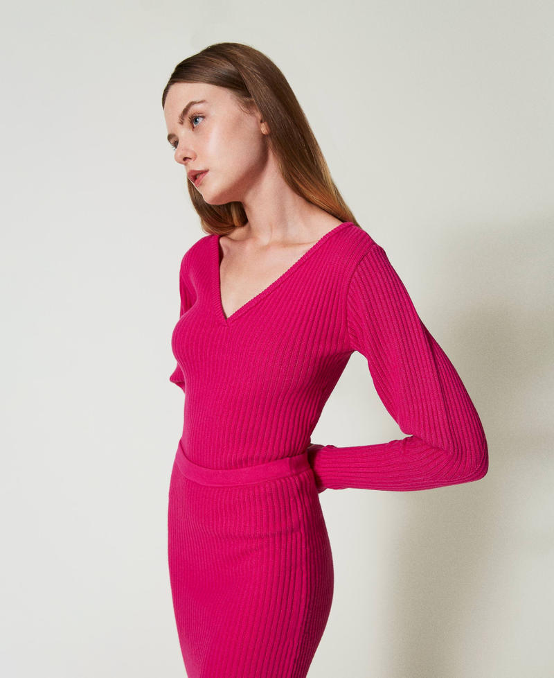 Scee by twin set Maglia fitted a coste Enormi sconti