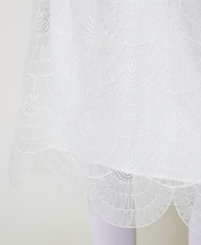 Scee by twin set Gonna longuette in organza con ricami In vendita