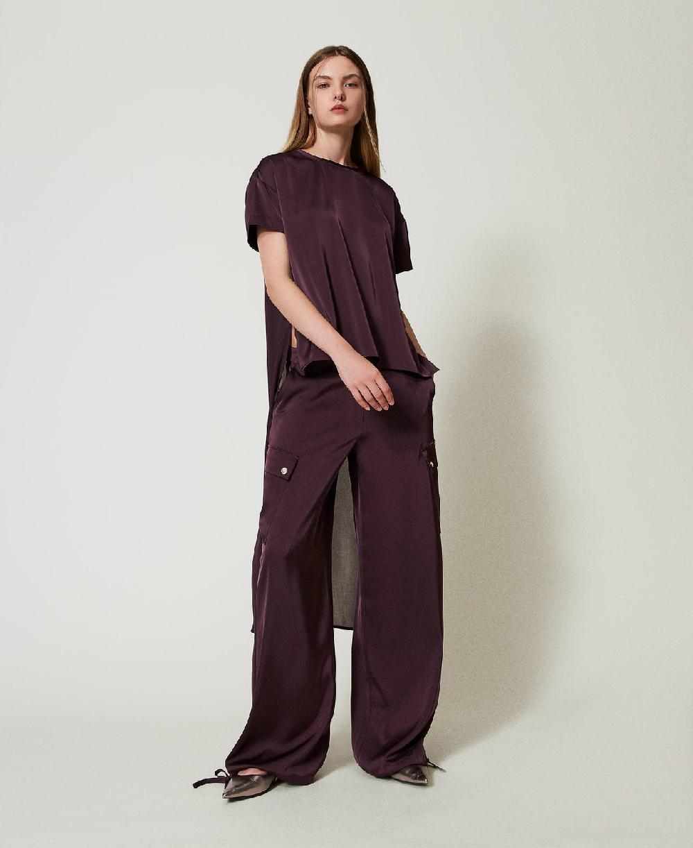 Scee by twin set Pantaloni cargo in raso 50% di sconto per tempo limitato