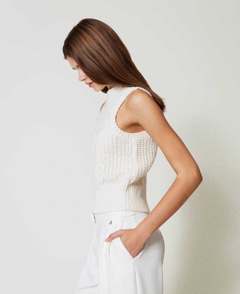 Scee by twin set Top in maglia con coste e trecce Italy