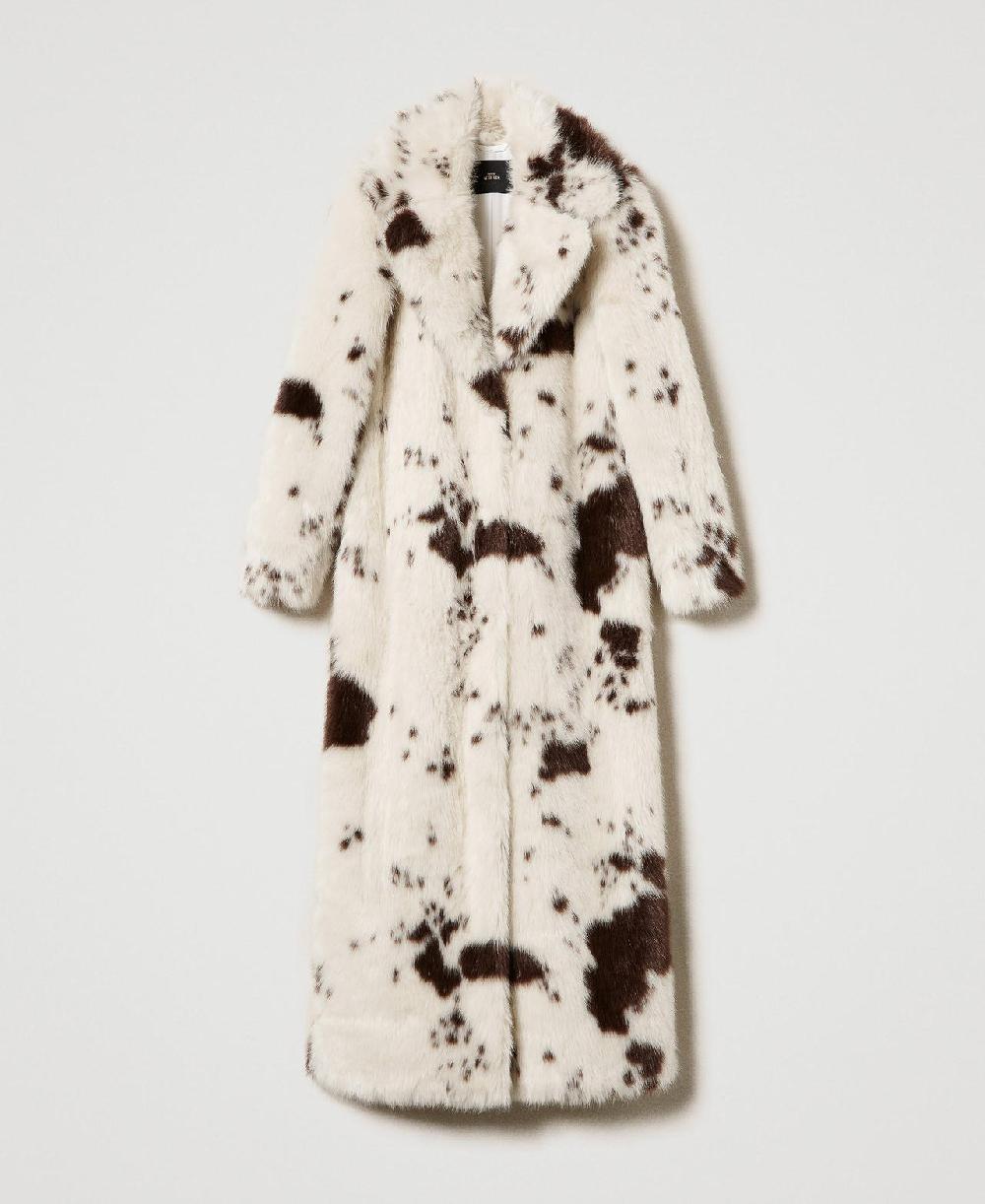 Scee by twin set Cappotto lungo in faux fur Nuovo
