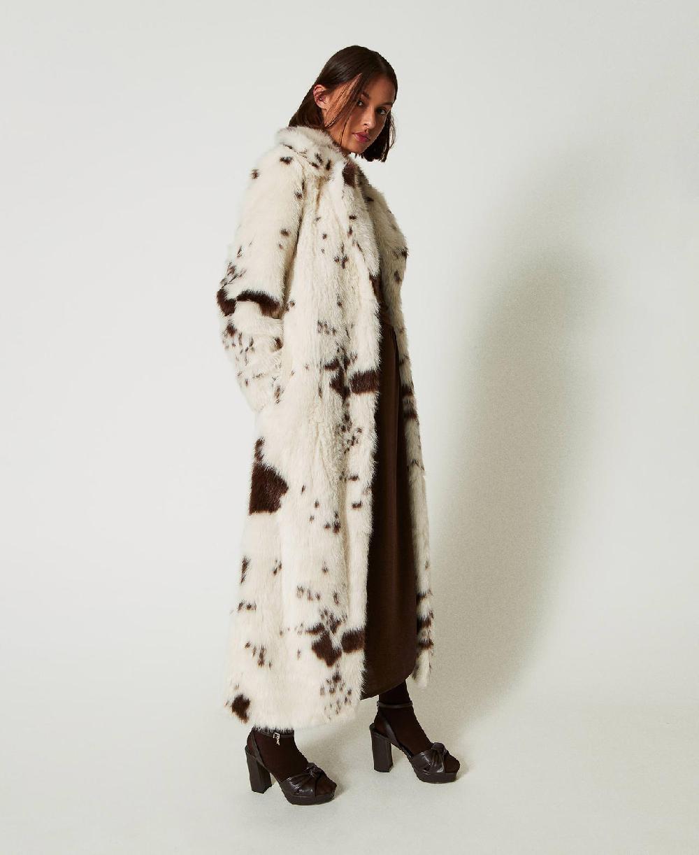 Scee by twin set Cappotto lungo in faux fur Nuovo