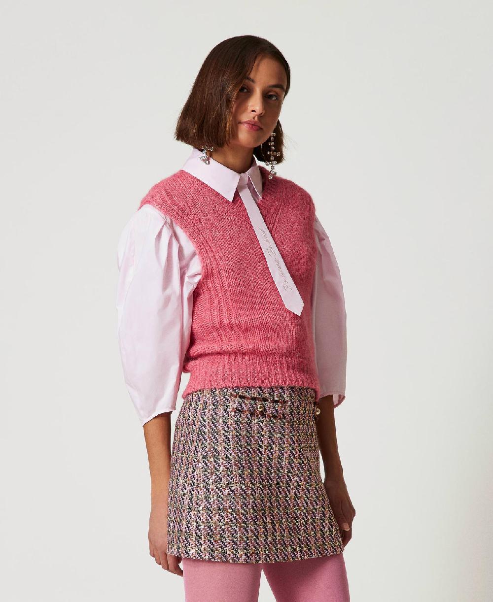 Scee by twin set Minigonna in bouclé e lurex Spedizione Gratuita