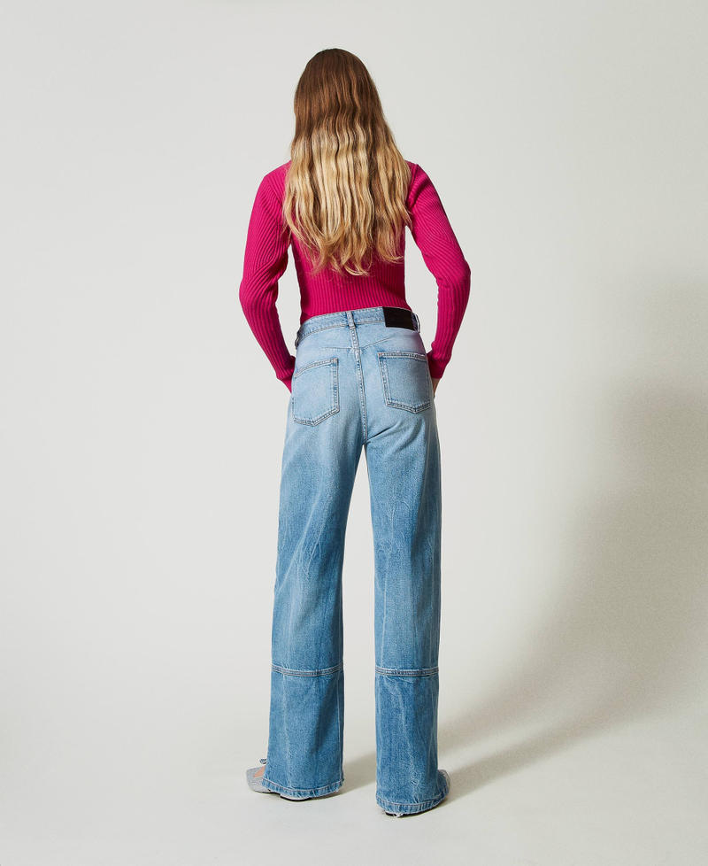 Scee by twin set Jeans wide leg con tagli Soddisfazione Garantita
