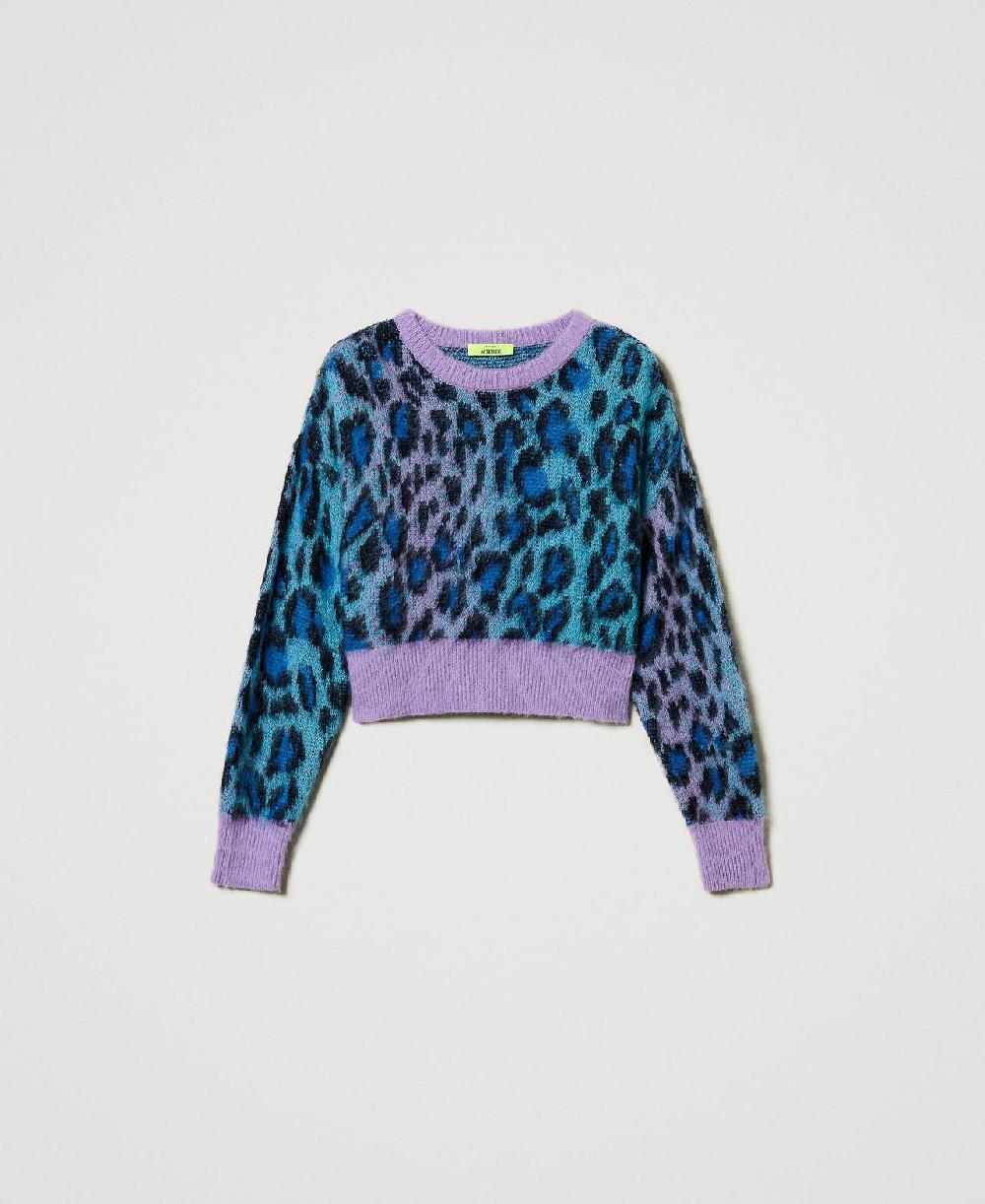 Scee by twin set Maglia boxy MYFO in maglia jacquard Consegna Veloce