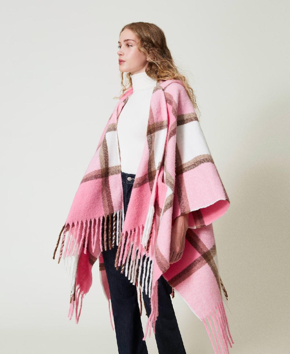 Scee by twin set Poncho in panno con frange Promozione Limitata