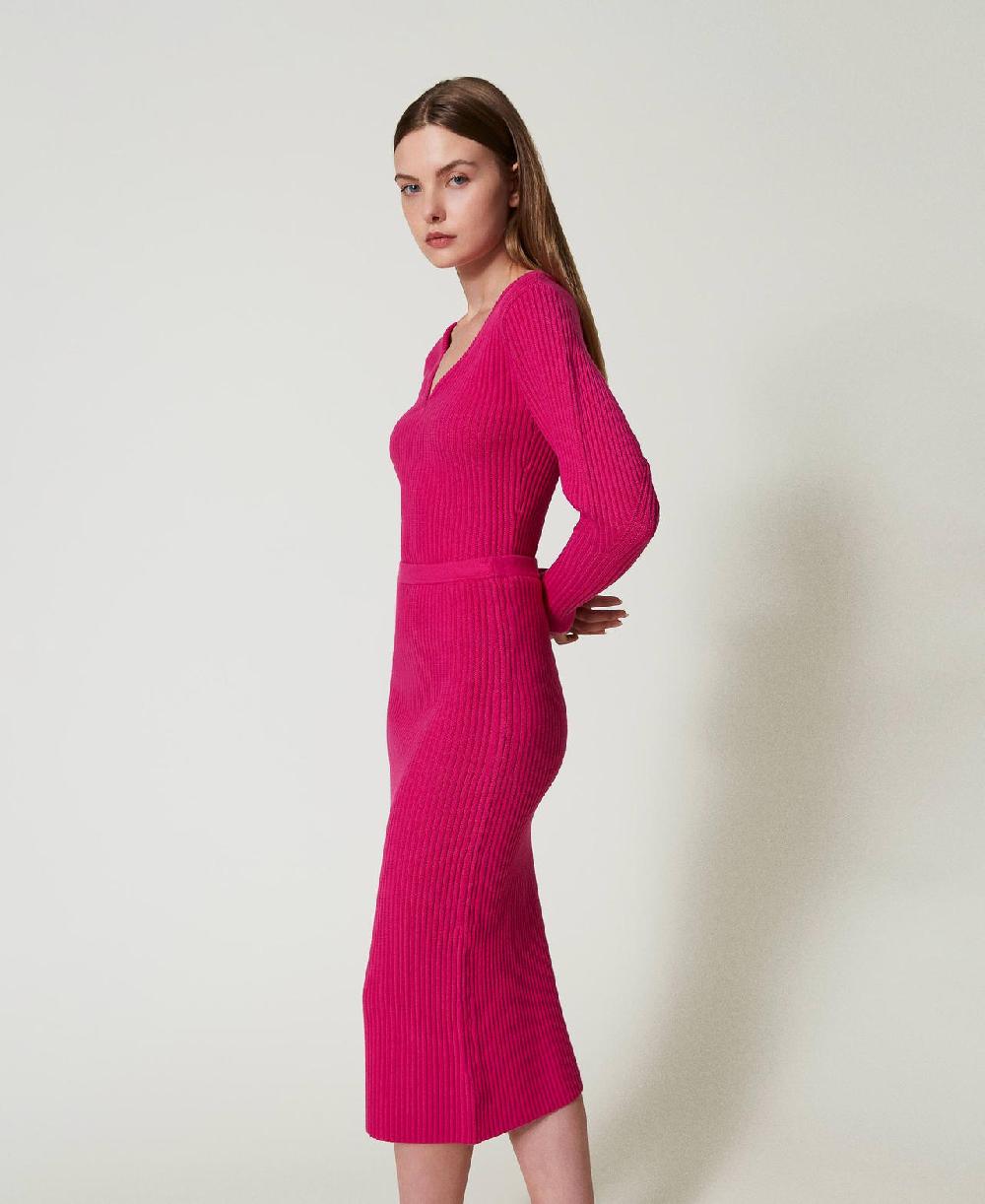 Scee by twin set Gonna longuette in maglia a coste Shopping Online