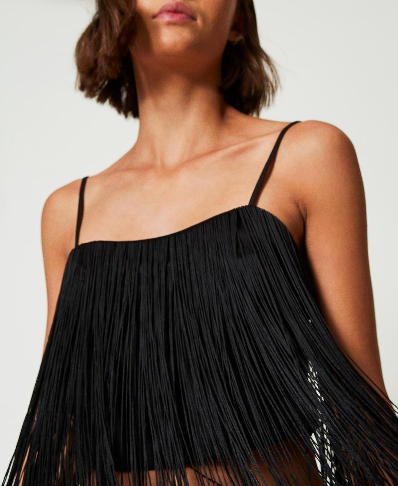 Scee by twin set Top corto MYFO con frange Sottocosto