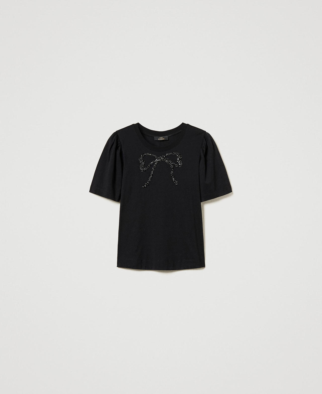 Scee by twin set T-shirt con ricamo a fiocco Convenienza