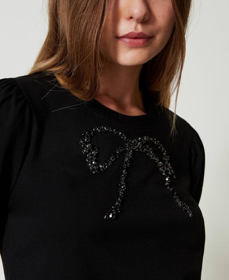 Scee by twin set T-shirt con ricamo a fiocco Convenienza