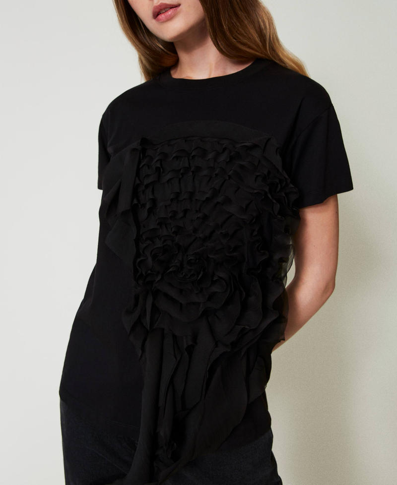 Scee by twin set T-shirt con volant in creponne Offerta