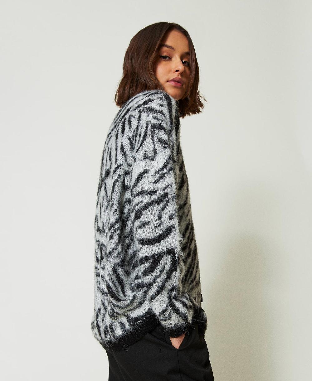 Scee by twin set Cardigan MYFO jacquard animalier In Vendita