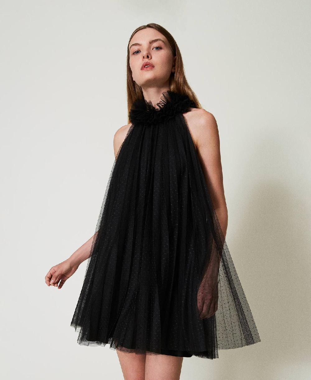 Scee by twin set Abito corto in tulle plissé Offerte