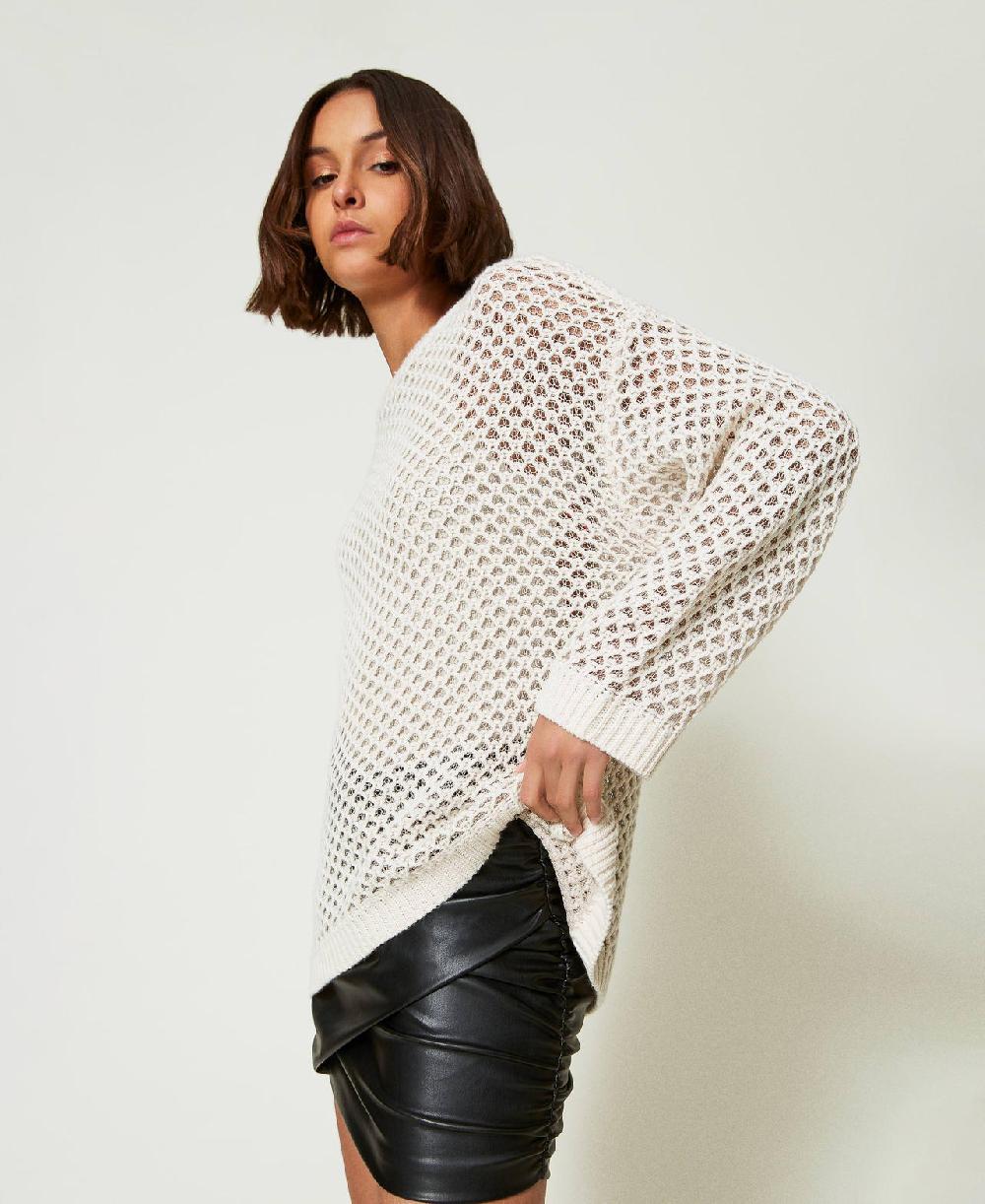 Scee by twin set Maglia over MYFO a rete con lurex Hotsell