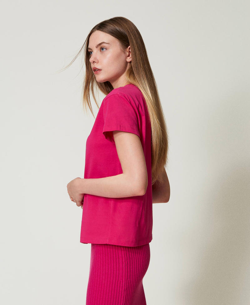 Scee by twin set T-shirt con frange ricamate Saldi Di Fabbrica