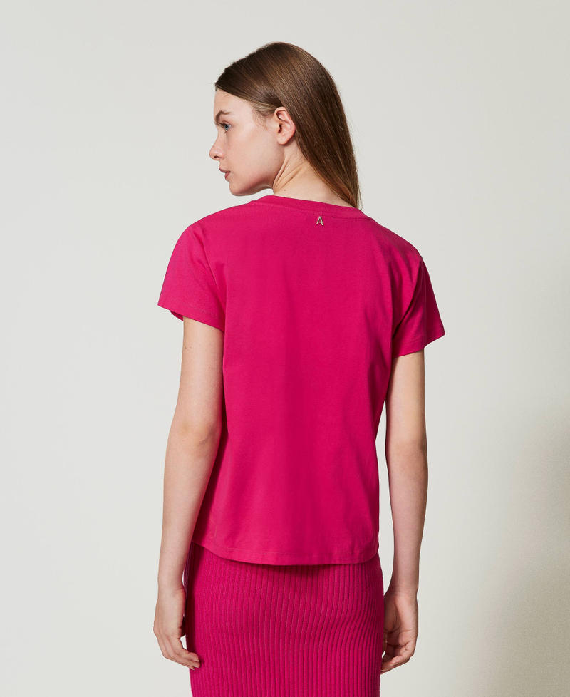 Scee by twin set T-shirt con frange ricamate Saldi Di Fabbrica