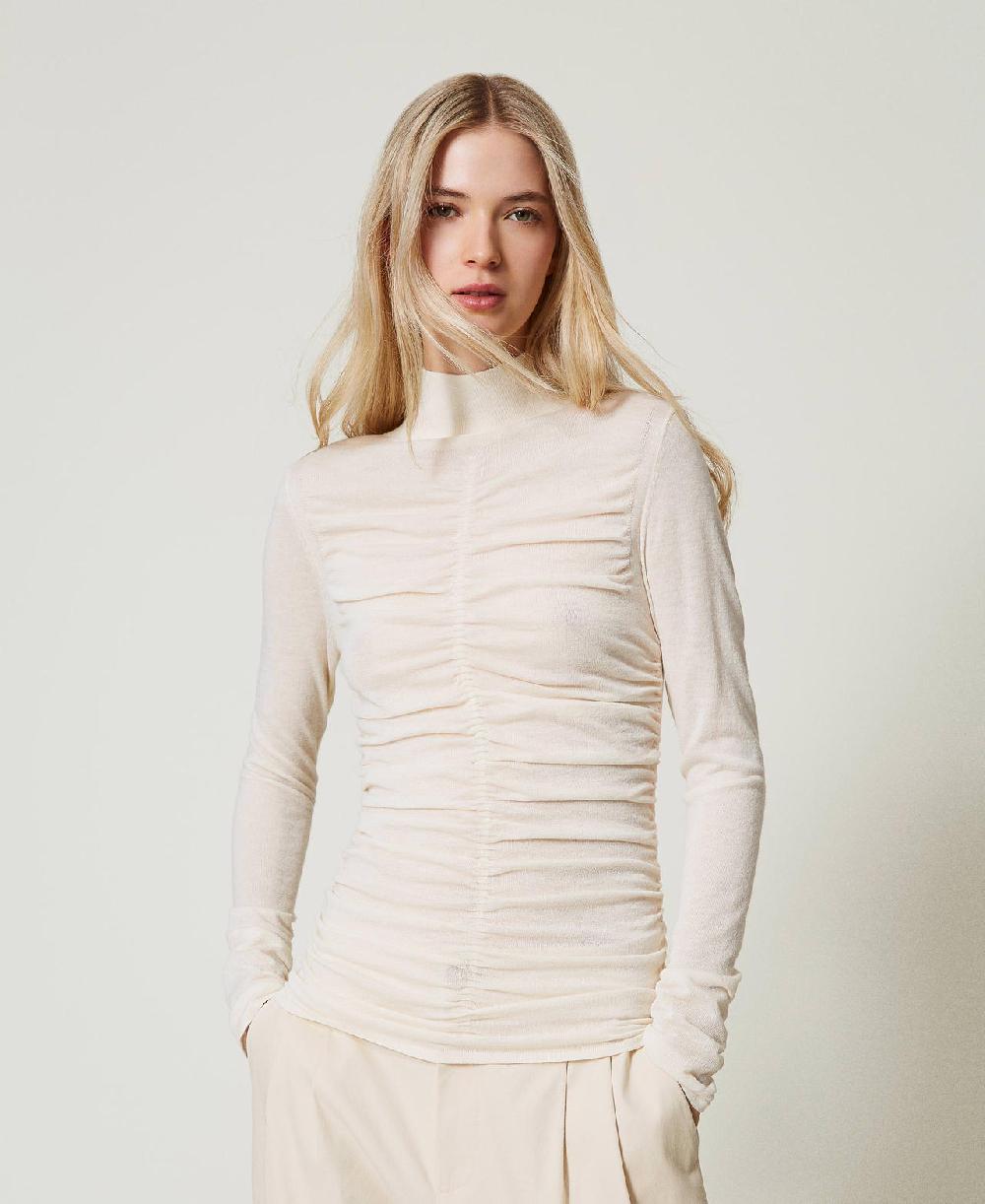 Scee by twin set Maglia lupetto con arricciatura Vendite Flash