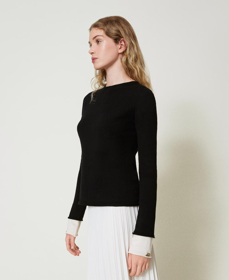 Scee by twin set Maglia con dettagli a contrasto e Oval T Nuova
