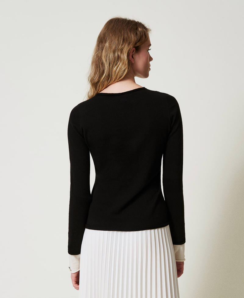 Scee by twin set Maglia con dettagli a contrasto e Oval T Nuova