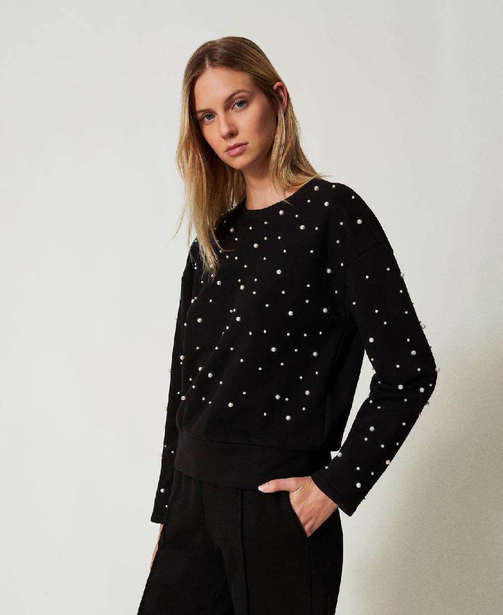 Scee by twin set Felpa girocollo con perle Moda