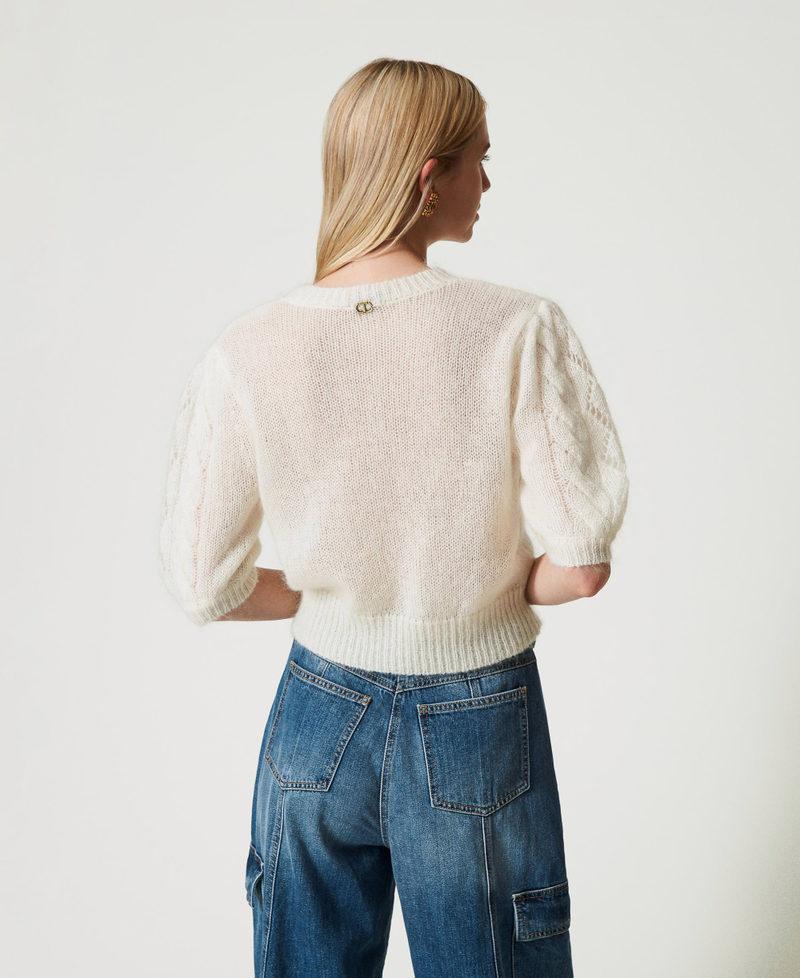 Scee by twin set Maglia in lana e mohair con pizzo Sconto di tempo limitato