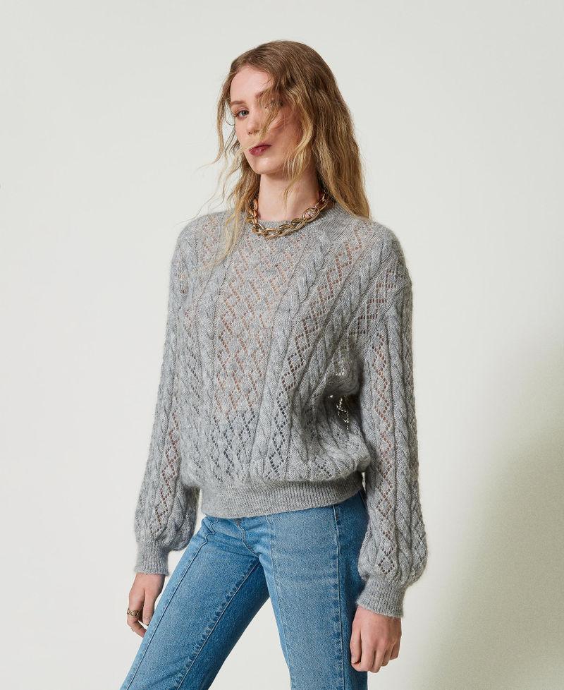 Scee by twin set Maglia in misto mohair con trecce e oblò Offerta speciale