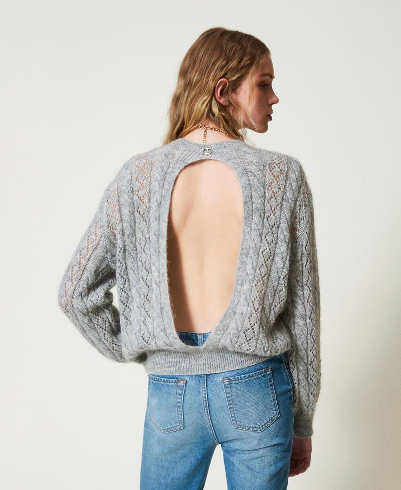Scee by twin set Maglia in misto mohair con trecce e oblò Offerta speciale