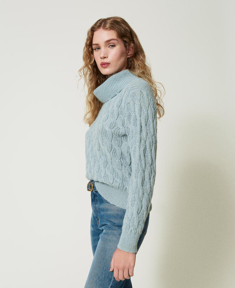 Scee by twin set Maglia con trecce e maxi collo Comprare a buon mercato