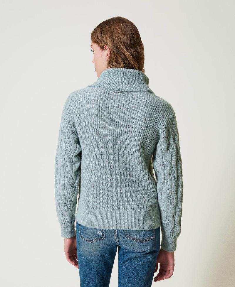 Scee by twin set Maglia con trecce e maxi collo Comprare a buon mercato