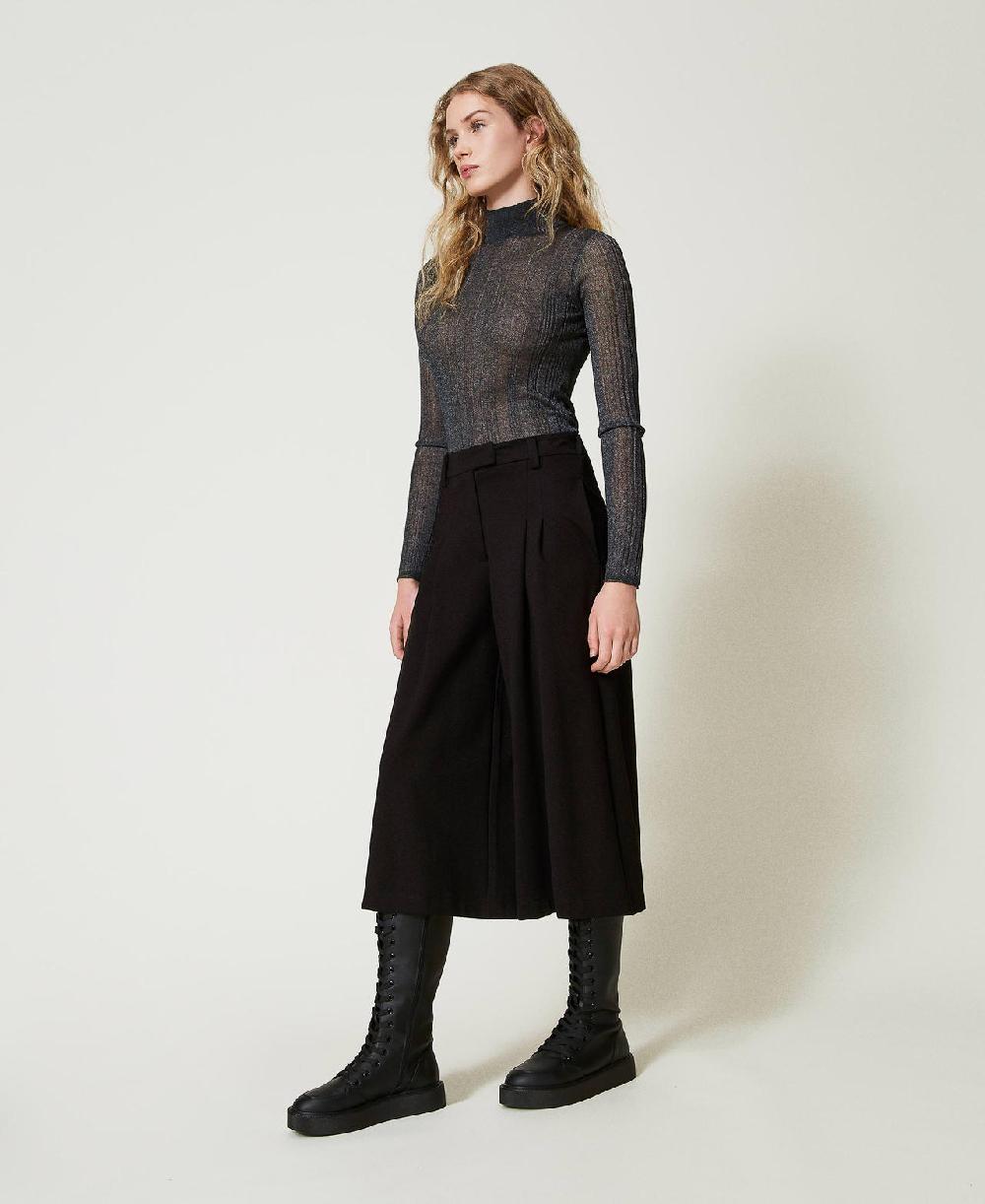 Scee by twin set Pantaloni cropped a vita alta Grande vendita