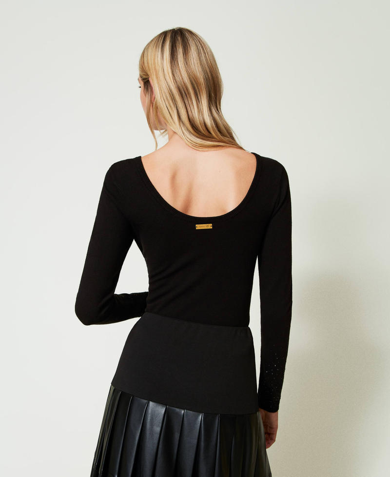 Scee by twin set Maglia con strass in dégradé Flash Sale