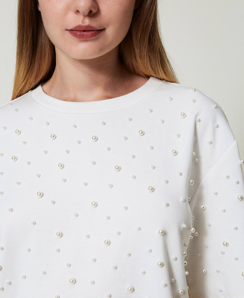 Scee by twin set T-shirt con perle Fornitura limitata