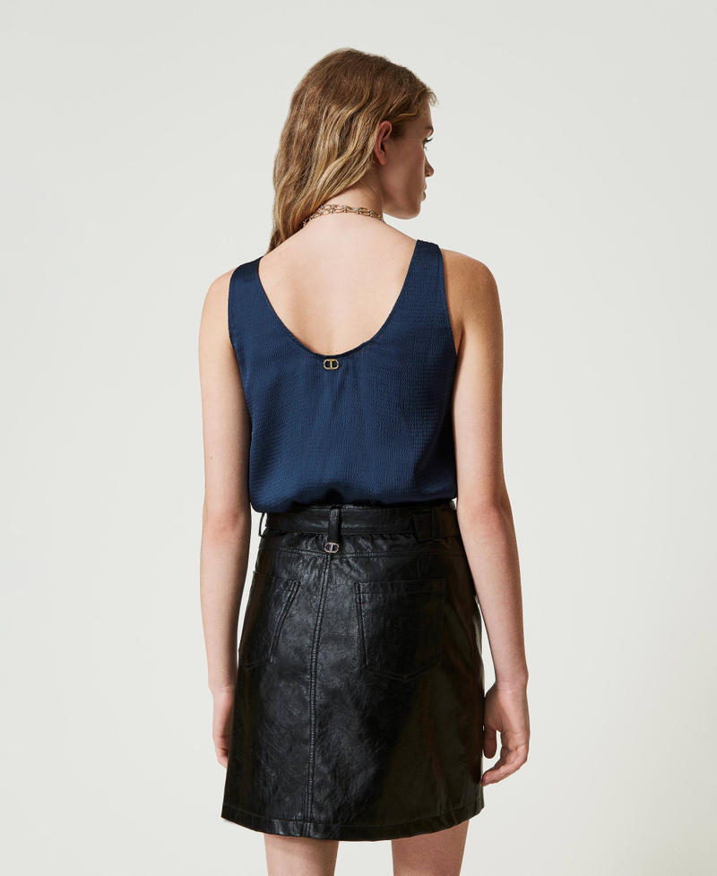 Scee by twin set Minigonna effetto pelle con cintura Shopping online