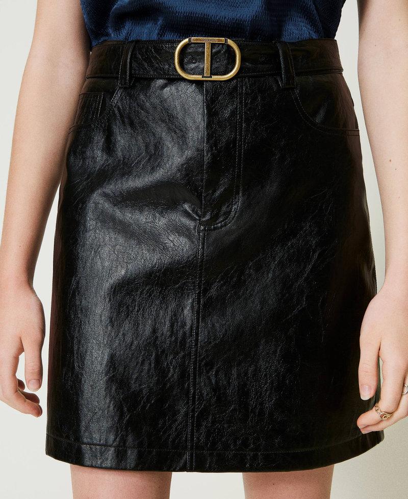 Scee by twin set Minigonna effetto pelle con cintura Shopping online