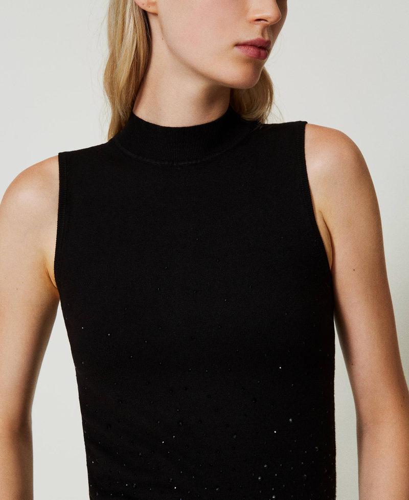 Scee by twin set Top in maglia con strass in dégradé Offerta esclusiva