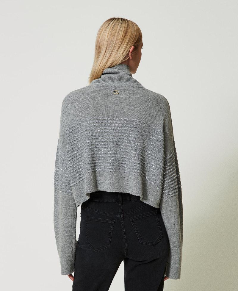 Scee by twin set Maglia dolcevita in misto lana con paillettes Black Friday