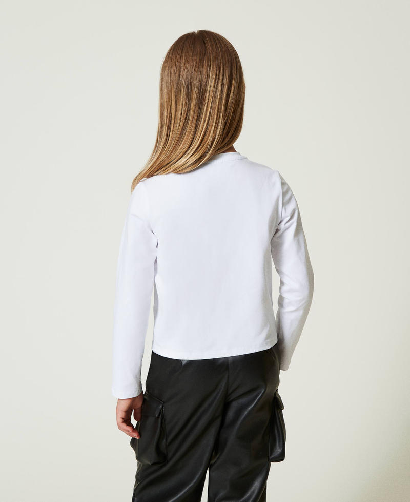 Scee by twin set T-shirt con stampa e strass Vendita calda