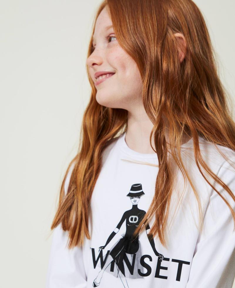 Scee by twin set T-shirt con stampa logo e glitter Latest fashion