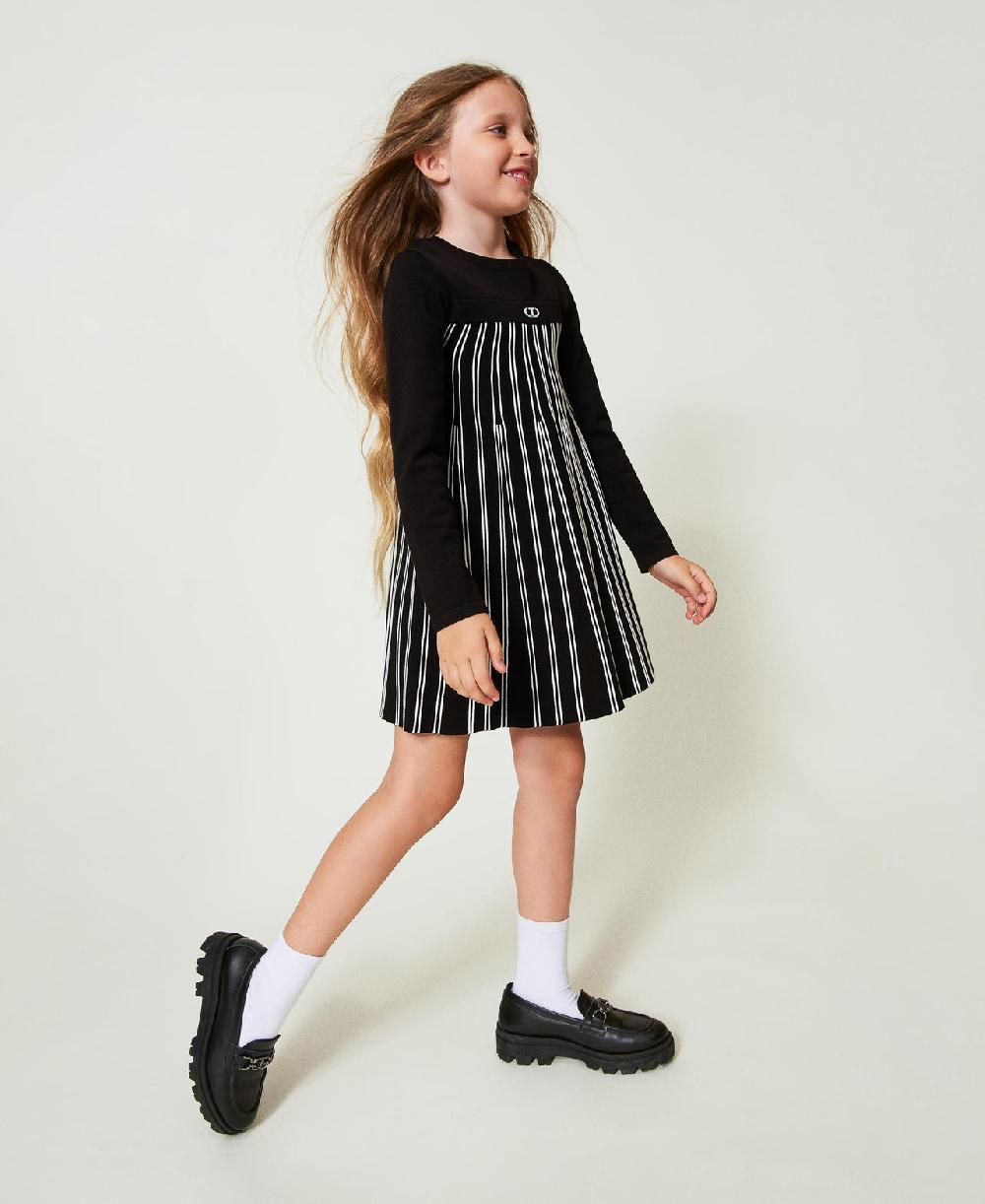 Scee by twin set Abito corto in maglia a righe flexage Lightning offer